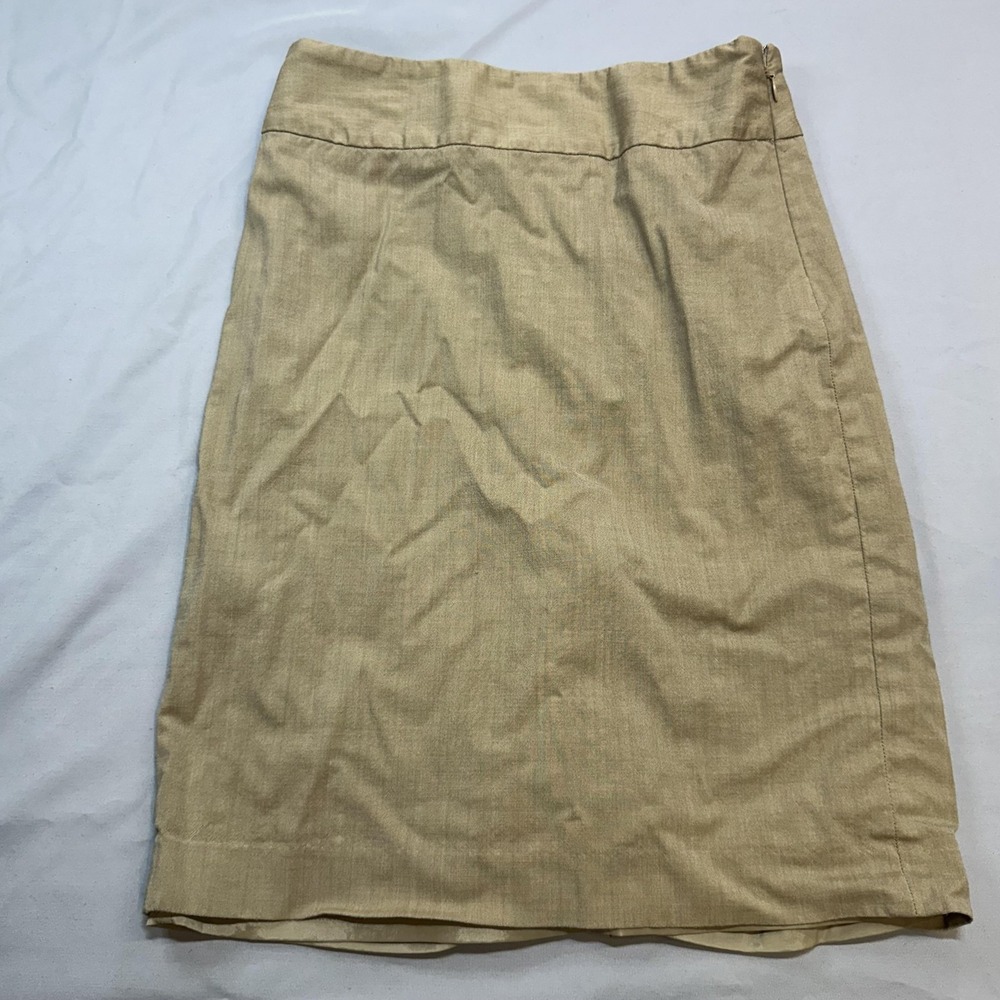Banana Republic Skirt Womens 2 Brown Wool Blend Straight Pencil Office Career